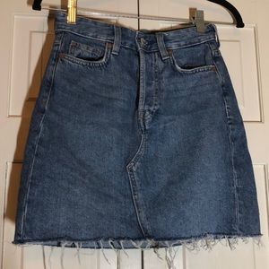 Denim & Denim Mini Skirt Button Fly SZ 6